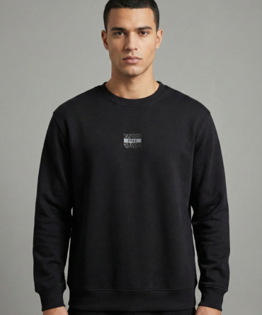 Free Yazılı Siyah Sweatshirt
