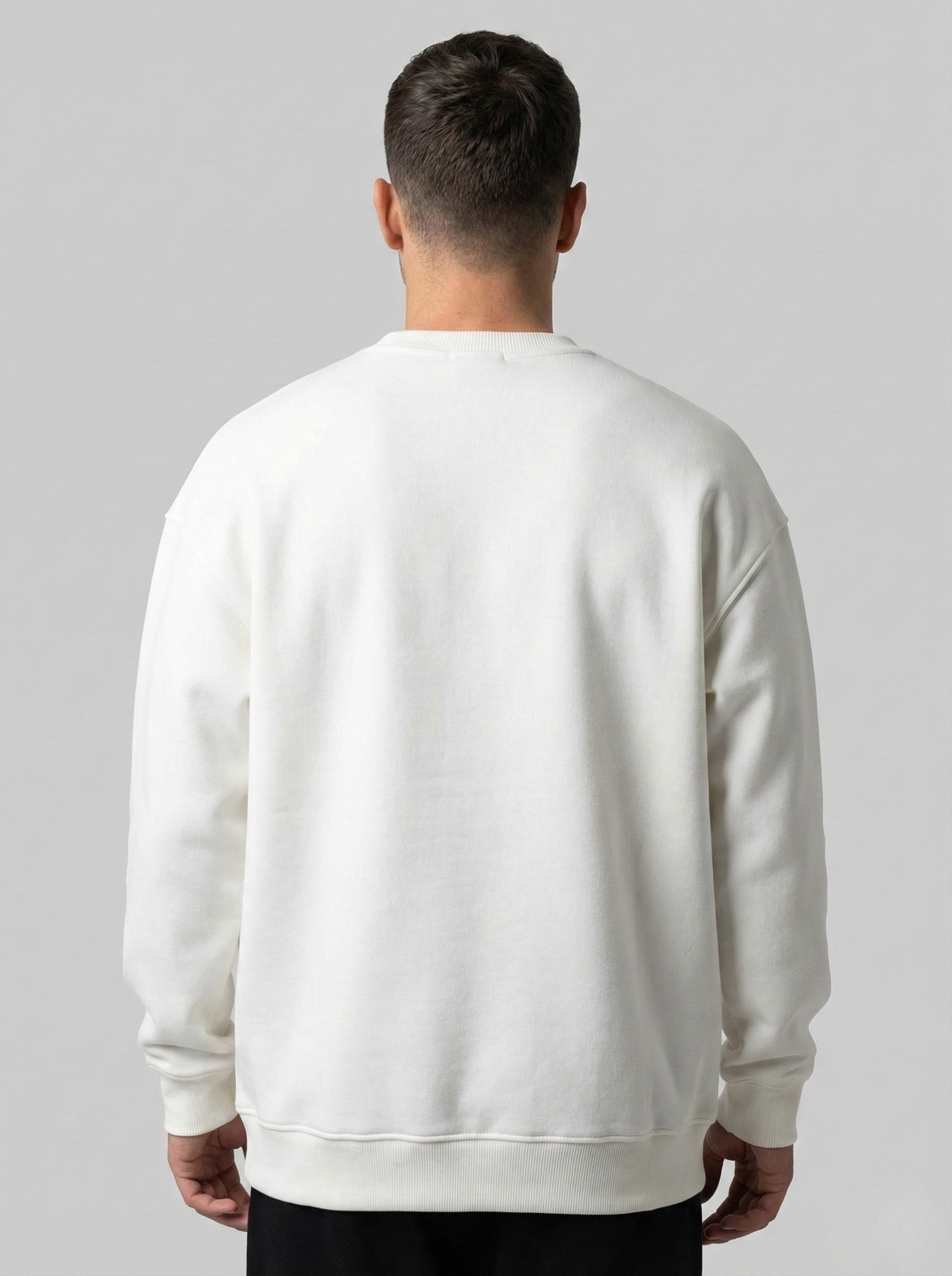 Beyaz Renk Oversize Sweatshirt - Görsel 2